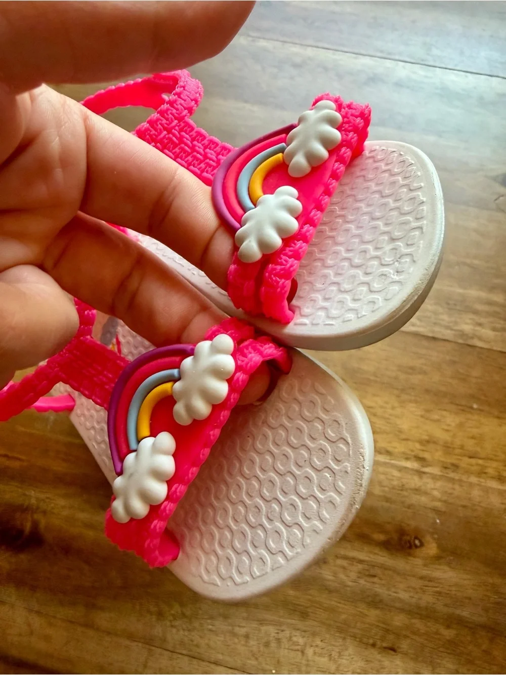 Ipanema Girls Rainbow Cloud Sandals Pink Toddler Size 8 Summer Beach Waterproof
